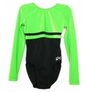 GK Elite Black Neon Green Velvet Gymnastics AXS